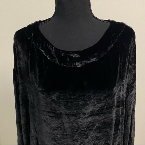 Bryn Walker Blouse Women’s Size Medium Black Velvet Silk Blend Long Sleeve Top - Picture 5 of 14